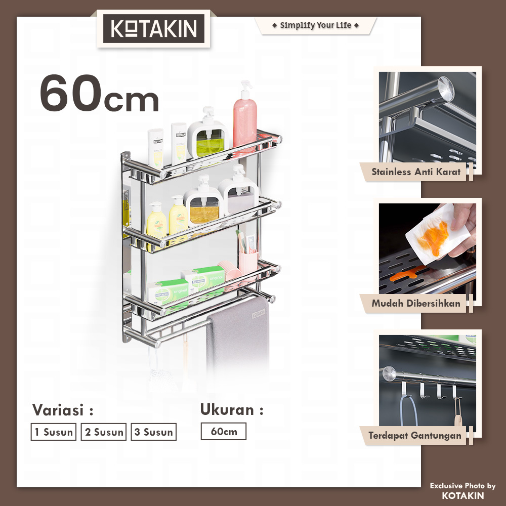 Rak Susun Kamar Mandi 60 Cm